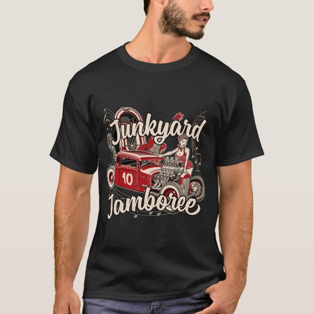 Junkyard Jamboree - Red Hotrod T-Shirt (Vorderseite)