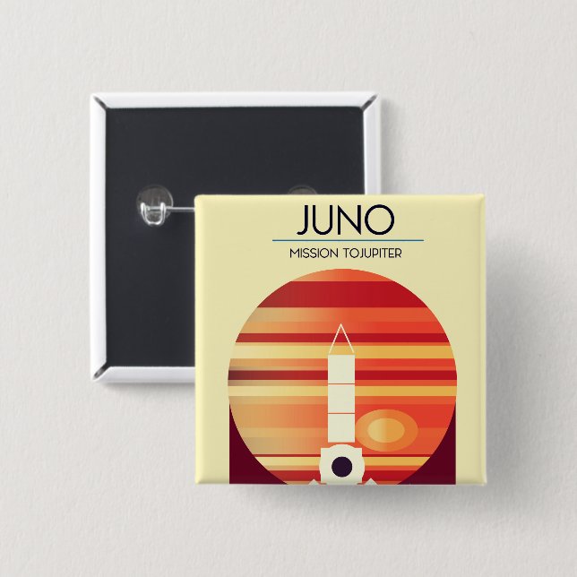 Juno - Mission to Jupiter Space Art Button (Vorne & Hinten)
