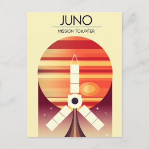 Juno - Mission zum Jupiter Weltraumkunst Postkarte