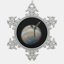 Juno-Raumsonde auf dem Planeten Jupiter Schneeflocken Zinn-Ornament