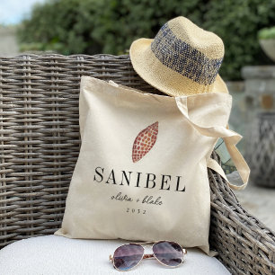 Junonia Seashell Hochzeit in Urlaubsort Willkommen Tragetasche