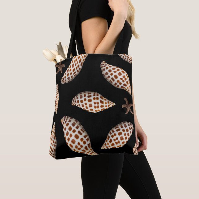 Junonia Seashell Schwarze Tasche (Von Nahem)