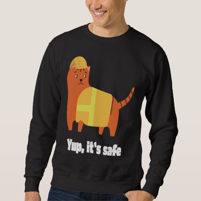 Jup It's safe  Cat in High Visibility Vest and Hel Sweatshirt (Vorderseite)
