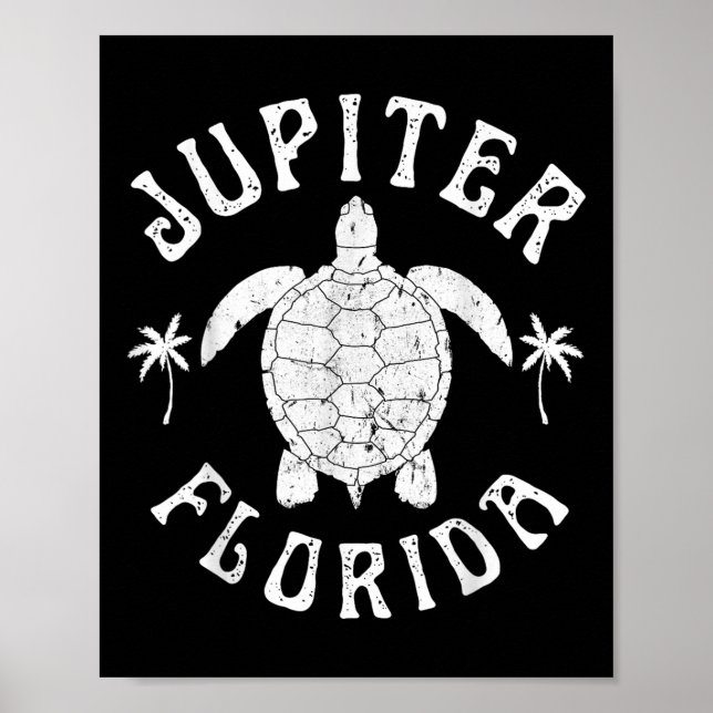 Jupiter Florida Beach Turtle Summer Vacation Poster (Vorne)