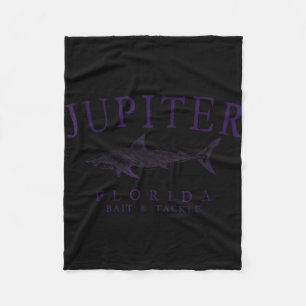 Jupiter Florida Hai vintage Pflaume Kunst Angeln Fleecedecke