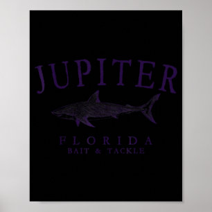 Jupiter Florida Hai vintage Pflaume Kunst Angeln  Poster