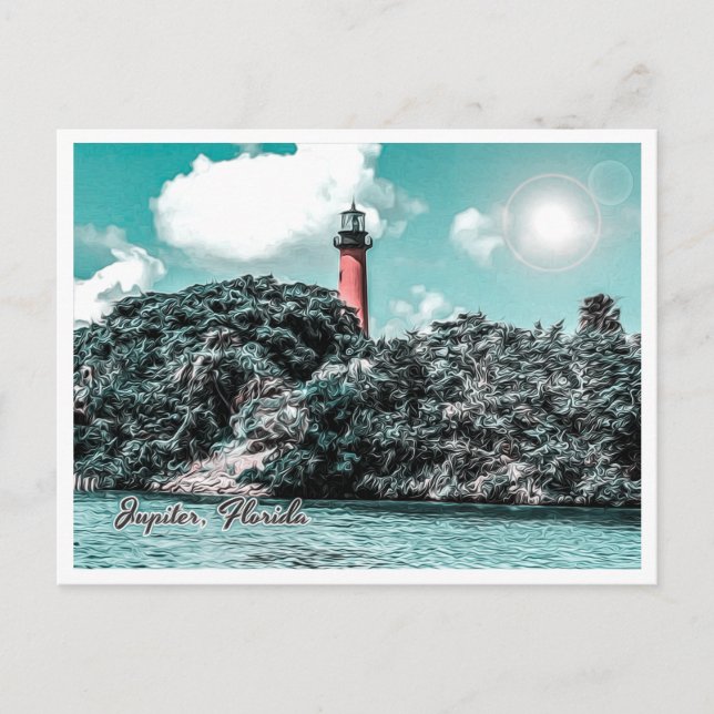 JUPITER FLORIDA - JUPITER INLET LIGHTHOS POSTKARTE (Vorderseite)