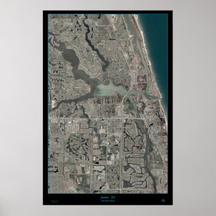 Jupiter, Florida Karte Satellitenposter Poster