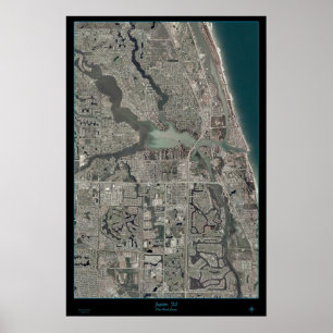 Jupiter, Florida-Kartensatellitenplakat Poster