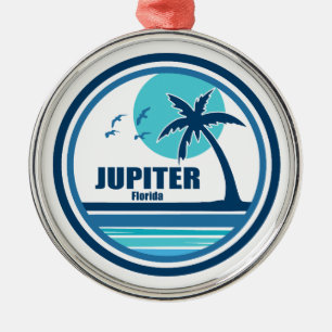 Jupiter Florida Palm Tree Birds Ornament Aus Metall