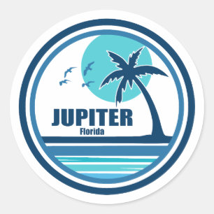 Jupiter Florida Palm Tree Birds Runder Aufkleber