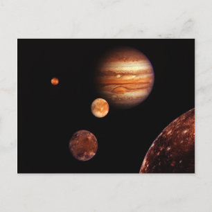 Jupiter Galilean Satellites NASA Postkarte
