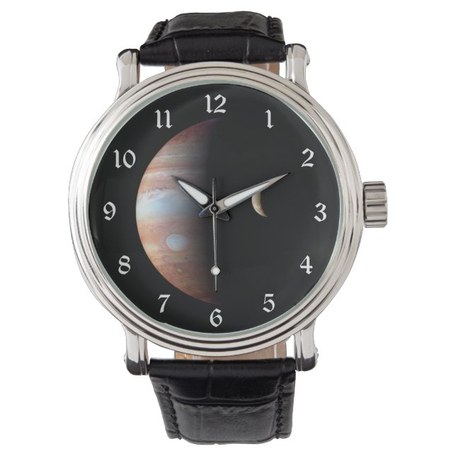Jupiter Gas Giant Planet & Io Galilean Moon Armbanduhr (Vorderseite)