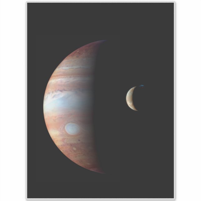 Jupiter Gas Giant Planet & Io Galilean Moon Aufkleber (Vorderseite)