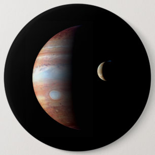 Jupiter Gas Giant Planet & Io Galilean Moon Button