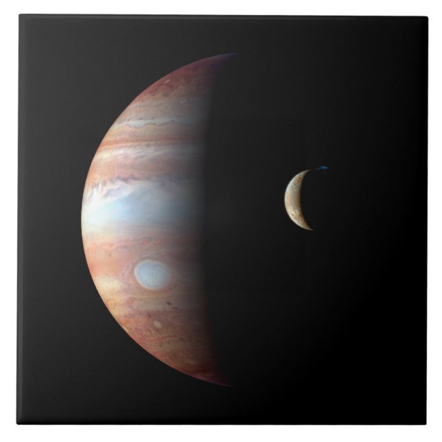 Jupiter Gas Giant Planet & Io Galilean Moon Fliese (Vorderseite)