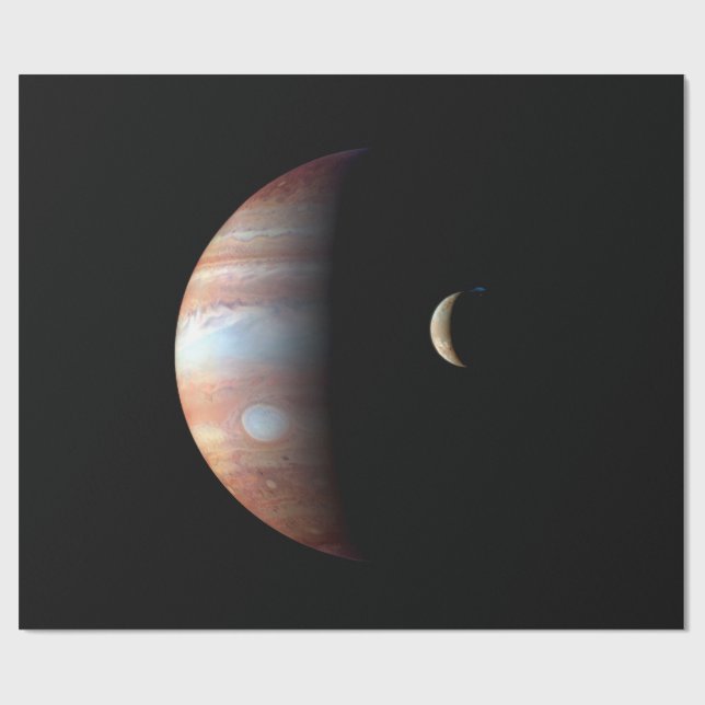 Jupiter Gas Giant Planet & Io Galilean Moon Geschenkpapier (Flach)