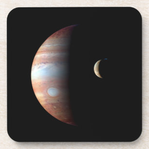 Jupiter Gas Giant Planet & Io Galilean Moon Getränkeuntersetzer