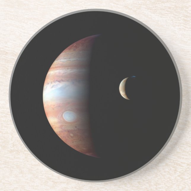 Jupiter Gas Giant Planet & Io Galilean Moon Getränkeuntersetzer (Vorne)