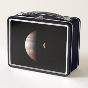 Jupiter Gas Giant Planet & Io Galilean Moon Metall Brotdose
