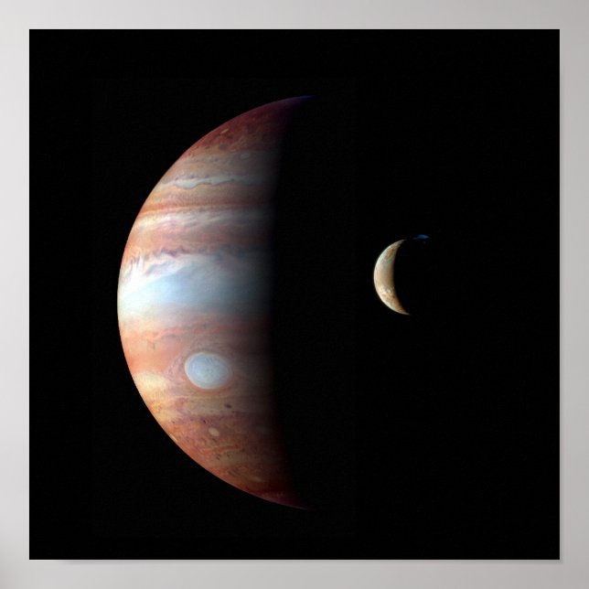 Jupiter Gas Giant Planet & Io Galilean Moon Poster (Vorne)