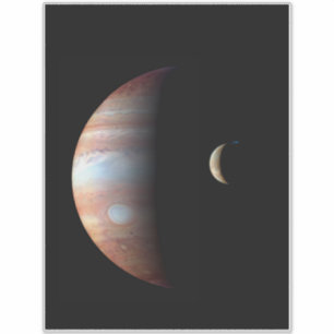 Jupiter Gasriese Planet & Io Galileischer Mond Aufkleber