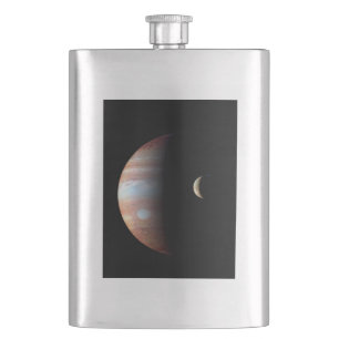 Jupiter Gasriese Planet & Io Galileischer Mond Flachmann