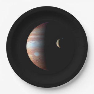 Jupiter Gasriese Planet & Io Galileischer Mond Pappteller