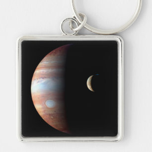 Jupiter Gasriese Planet & Io Galileischer Mond Schlüsselanhänger