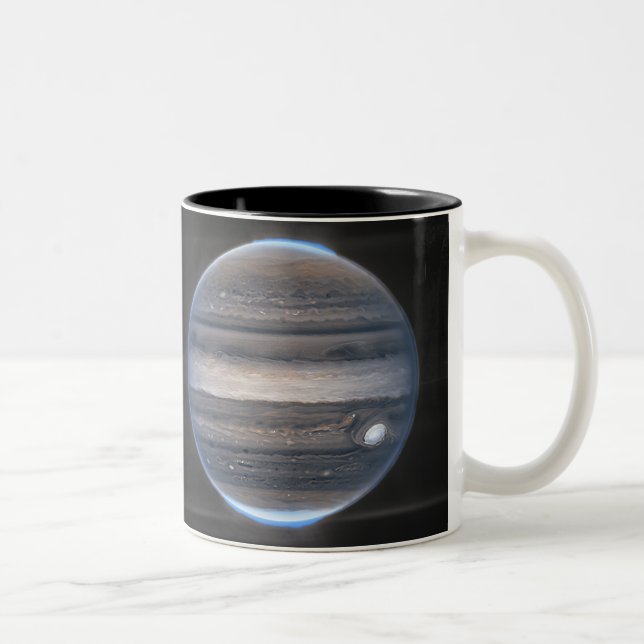 Jupiter in Infrared, James Webb Space Telescope Zweifarbige Tasse (Rechts)