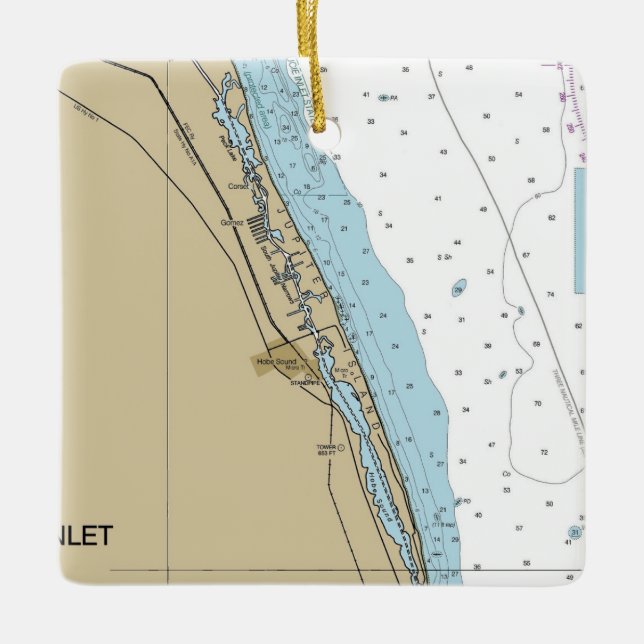 Jupiter Island and Hobe Inlet Chart Keramikornament (Vorderseite)