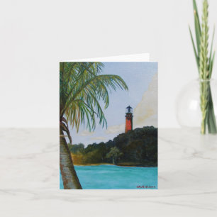 Jupiter Lighthouse mit Palm Card Karte