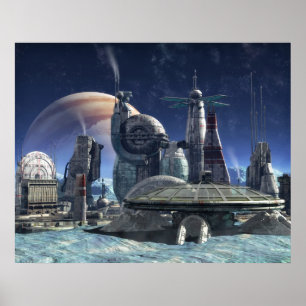 Jupiter moon colony poster