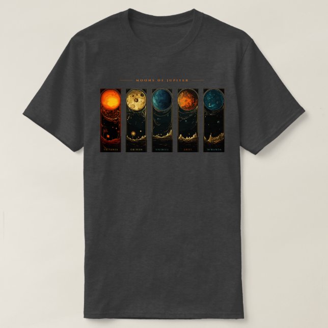 Jupiter Moons Space Exploration Cosmos Planet Art T-Shirt (Design vorne)