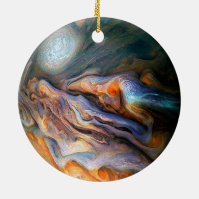 Jupiter Nord-Temperatgürtel wirbeln Wolken Keramik Ornament (Hinten)