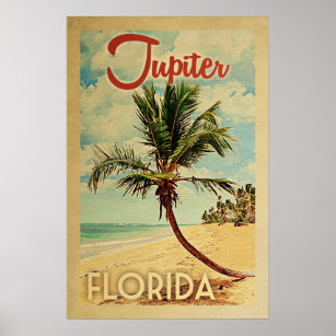 Jupiter Palm Tree Vintage Travel Poster