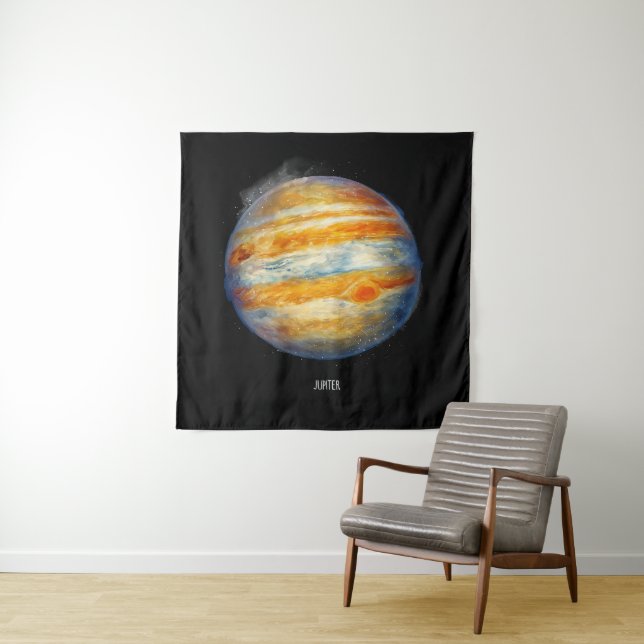 Jupiter Planet Artwork - Cosmic Space Illustration Wandteppich (Beispiel)