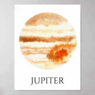 Jupiter Planet Watercolor Poster