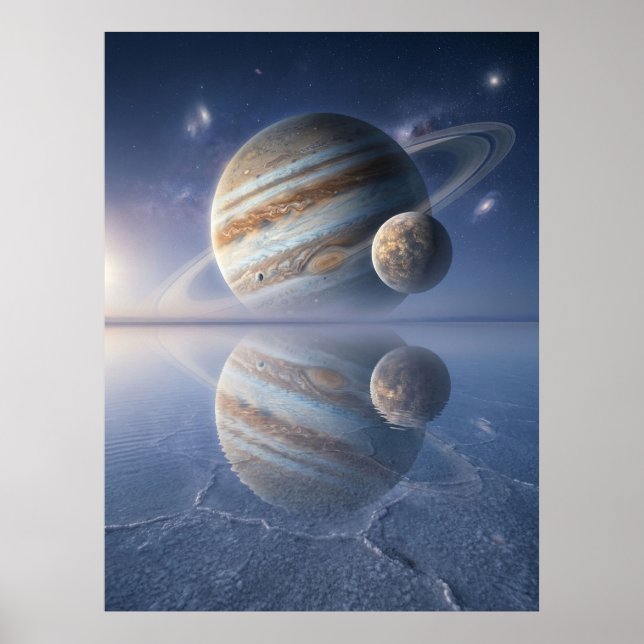 Jupiter Reflection Space Art Poster (Vorne)