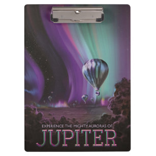 Jupiter Reise mit dem Heißluftballon hoch über die Klemmbrett