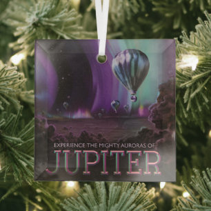 Jupiter Reise mit dem Heißluftballon hoch über die Ornament Aus Glas