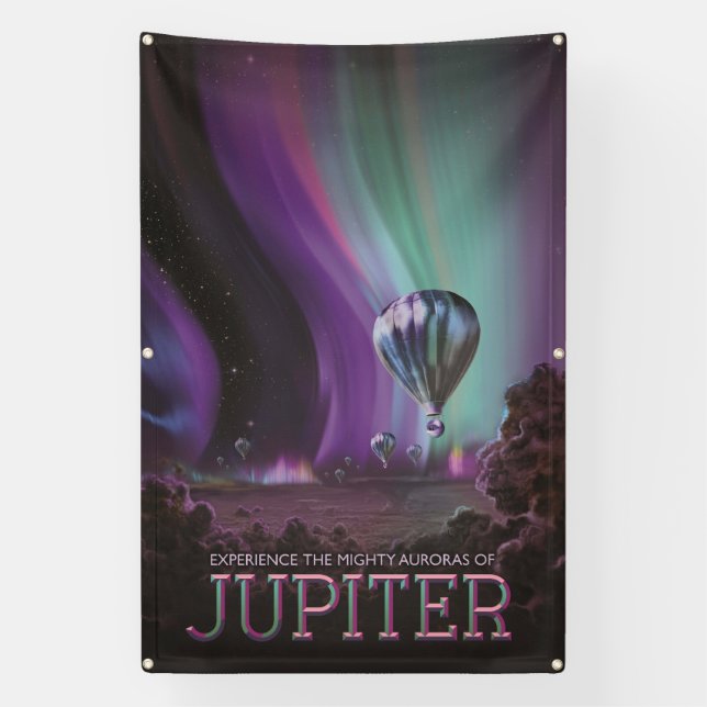 Jupiter Travel by Hot Air Ballon Bighty Auroras Banner (Vertikal)