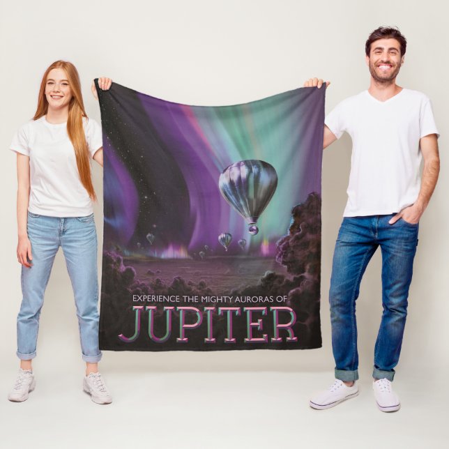 Jupiter Travel by Hot Air Ballon Bighty Auroras Fleecedecke (Beispiel)