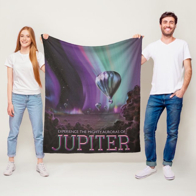 Jupiter Travel by Hot Air Ballon Bighty Auroras Fleecedecke (Beispiel)