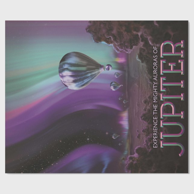 Jupiter Travel by Hot Air Ballon Bighty Auroras Geschenkpapier (Flach)