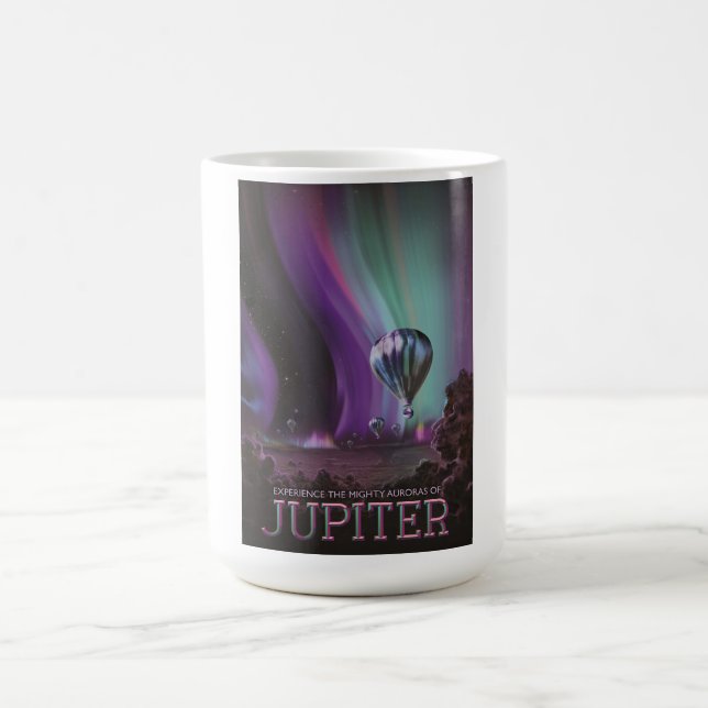 Jupiter Travel by Hot Air Ballon Bighty Auroras Kaffeetasse (Mittel)