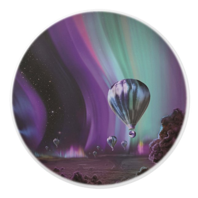Jupiter Travel by Hot Air Ballon Bighty Auroras Keramikknauf (Vorderseite)