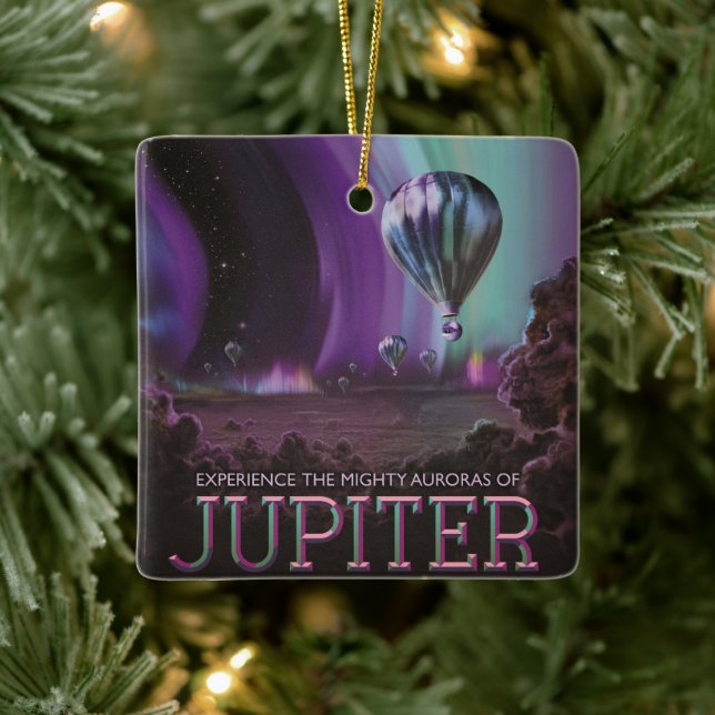 Jupiter Travel by Hot Air Ballon Bighty Auroras Keramikornament (Baum)