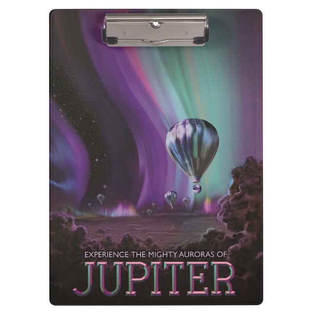 Jupiter Travel by Hot Air Ballon Bighty Auroras Klemmbrett (Vorderseite)