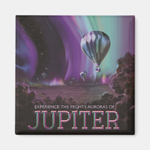 Jupiter Travel by Hot Air Ballon Bighty Auroras Magnet